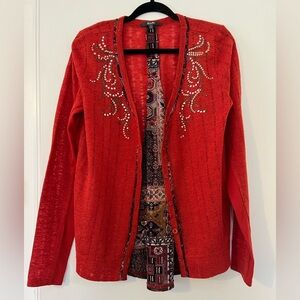 Miss Me Red Embellished Women's Sweater size Large (SW101)